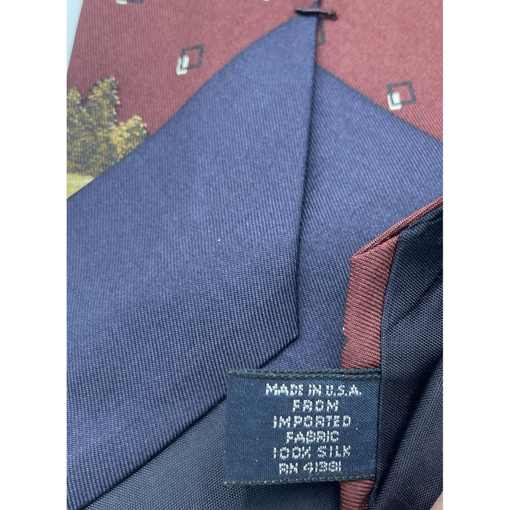 Vintage Polo Ralph Lauren Horseback Jockey Polo Burgundy Neck Tie - Picture 5 of 5